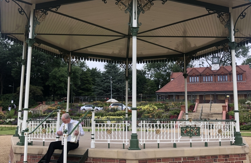 North Staffs Accordion Band playing at Hanley Park bandstand