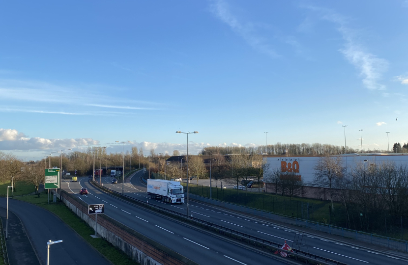 A50 roundabout at Catchems Corner