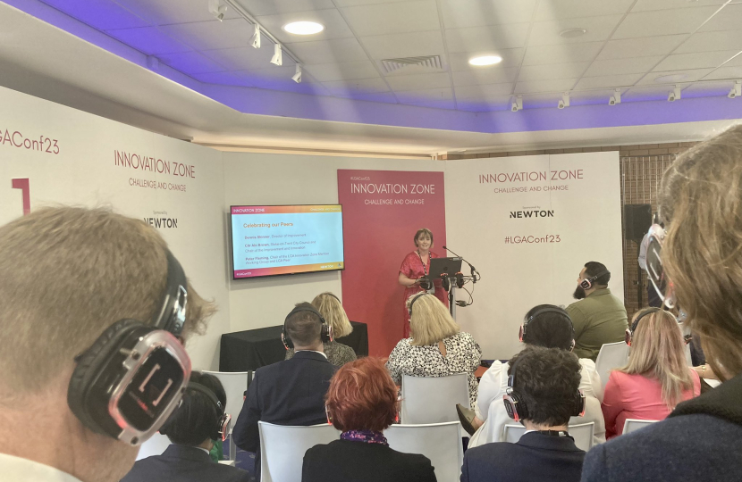 Abi Brown speaking at a session in the Innovation Zone