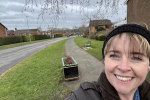 Cllr Abi Brown reporting potholes on Lysander Road