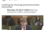 Screenshot of Abi Brown giving evidence to the Levelling Up, Housing and Communities Select Committee