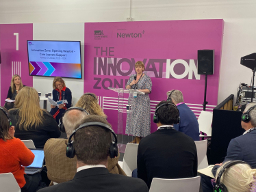 Abi Brown opening the LGA Conference Innovation Zone